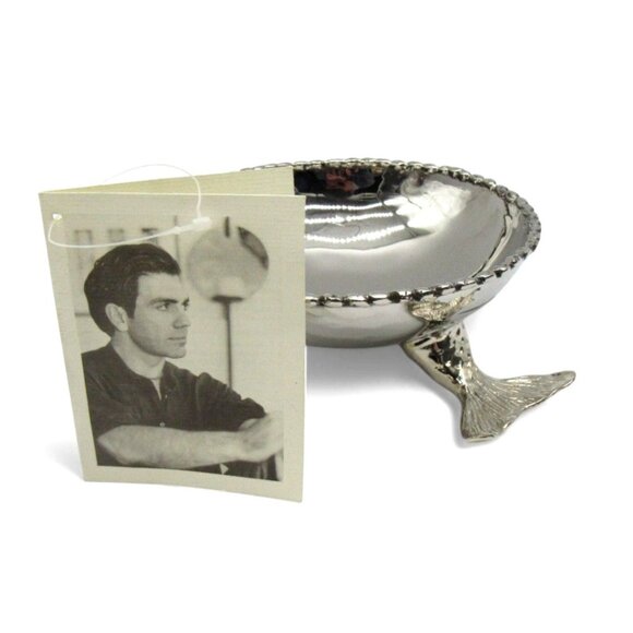 MICHAEL ARAM Mermaid Bowl Oceanic Collection Nickelplate Stainless Steel with Ta - Picture 1 of 11